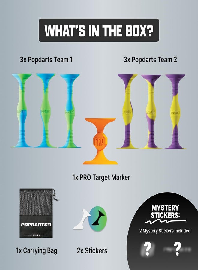 مجموعة ألعاب Popdarts PRO Pack (علامة هدف Wigglenobber) - لعبة رمي أكواب شفط داخلية وخارجية - منافسة مع صوت فرقعة - Image 3